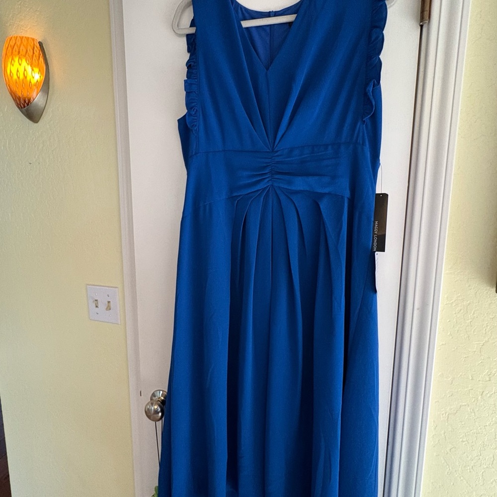 Maggy London Royal Blue Dress never worn. Size 16